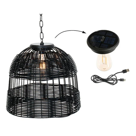 Solar Light wicker pendant 32.5cm - image 3